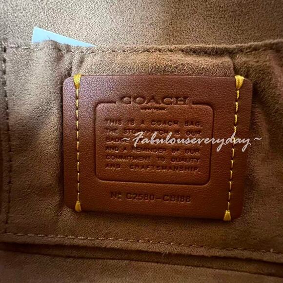 Coach Hailey Flap Bag Shoulder/Crossbody In Quilted Denim/Silver/Iris CBI88 NWT - Picture 8 of 11